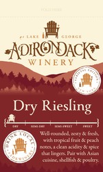 Adk Winery Dry Riesling Shelf Talker